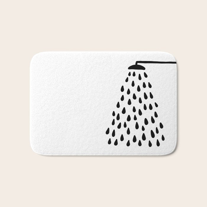 Shower drops with feucet on the right side Bath Mat Gallery Image 1