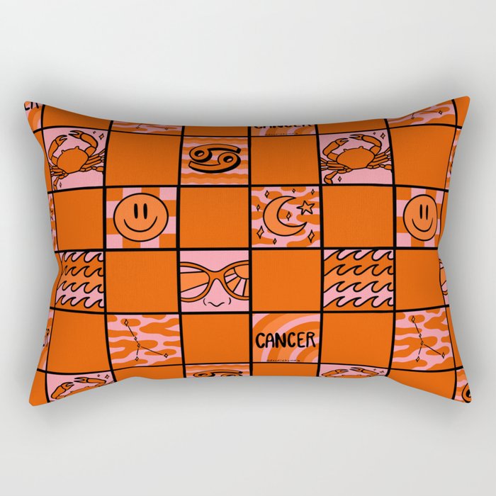 Cancer Checkered Print Rectangular Pillow Gallery Image 1