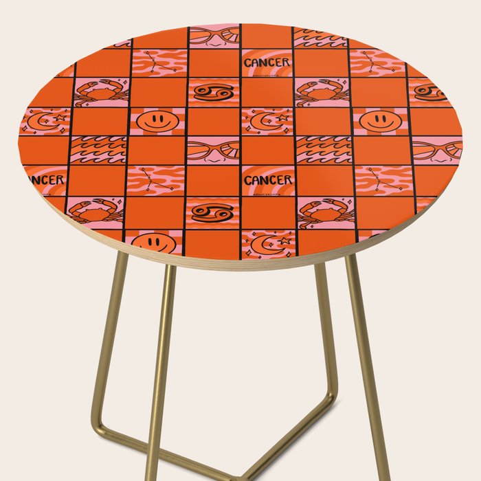 Cancer Checkered Print Side Table Gallery Image 2