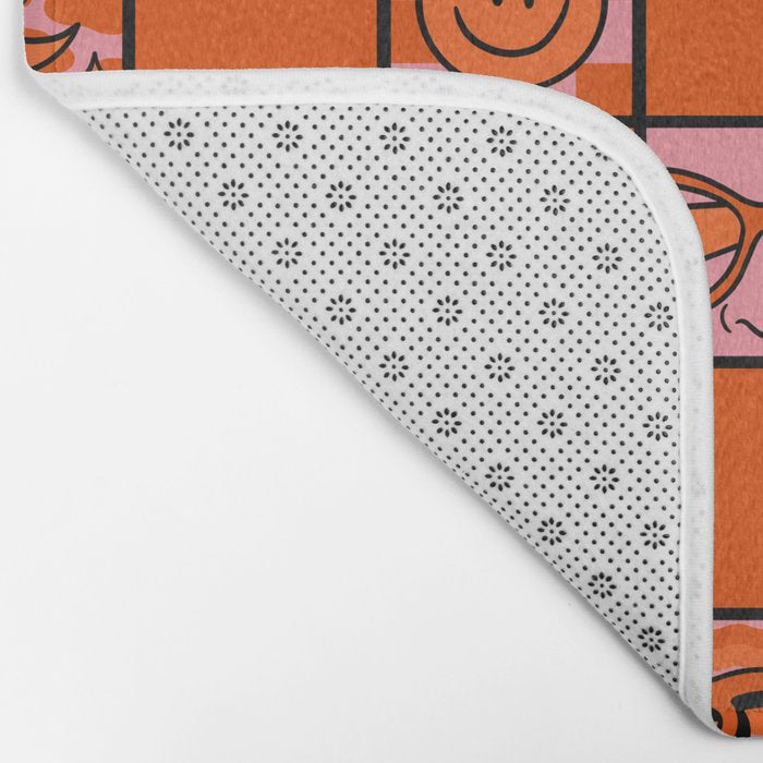 Cancer Checkered Print Bath Mat Gallery Image 2