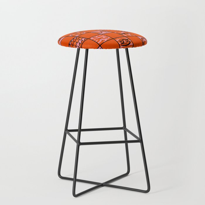 Cancer Checkered Print Stool Gallery Image 1