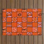 Cancer Checkered Print Outdoor Rug Gallery Image 1