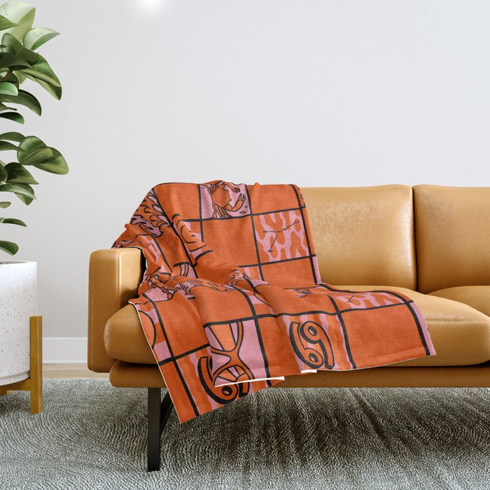 Cancer Checkered Print Throw Blanket Gallery Image 1