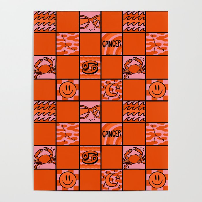 Cancer Checkered Print Poster Gallery Image 1