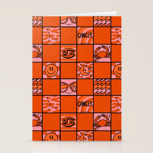 Cancer Checkered Print Stationery Card Gallery Image 2