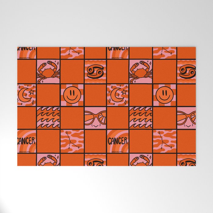 Cancer Checkered Print Welcome Mat Gallery Image 1