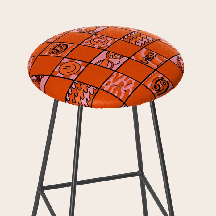 Cancer Checkered Print Stool Gallery Image 2