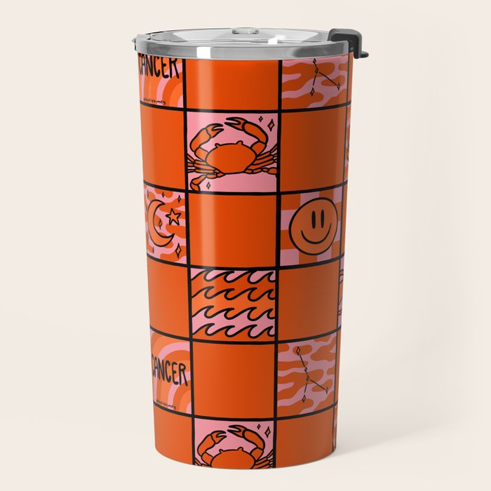 Cancer Checkered Print Travel Mug Gallery Image 2
