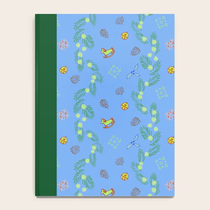 Whimsical Tiny Toys & Pine Branches in Blue Notebook Gallery Image 4