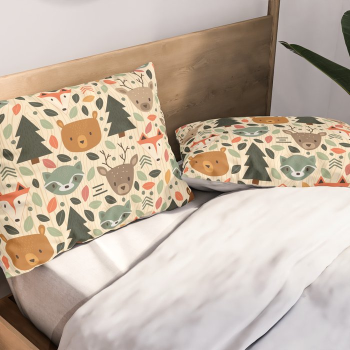 Woodland Creatures Pillow Sham Gallery Image 2