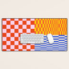 Retro Checkerboard Collage 03 Desk Mat Gallery Image 1