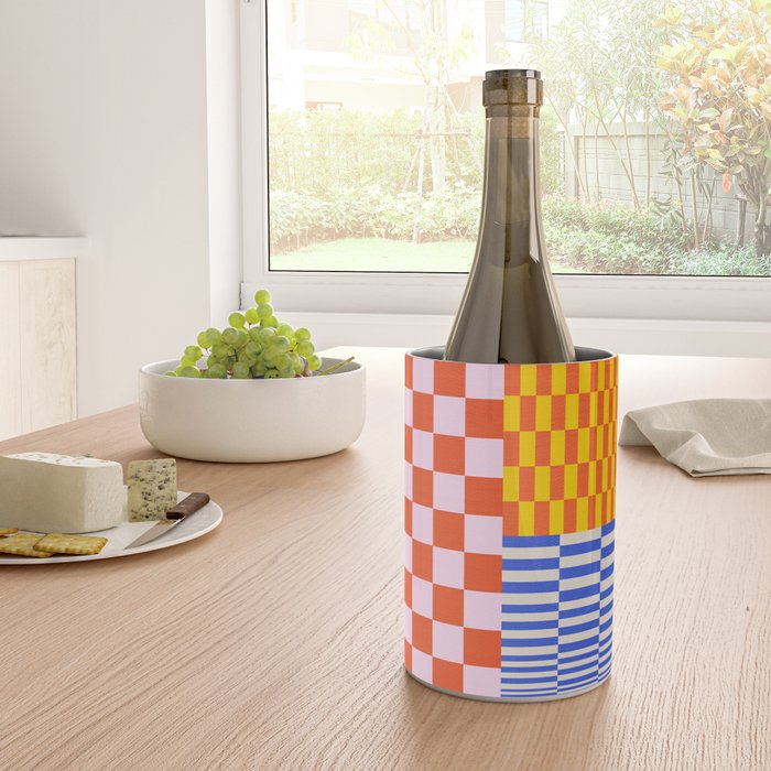 Retro Checkerboard Collage 03 Wine Chiller Gallery Image 4