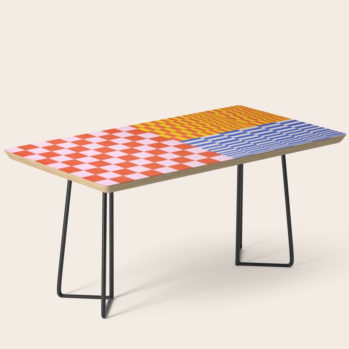 Retro Checkerboard Collage 03 Coffee Table Gallery Image 1
