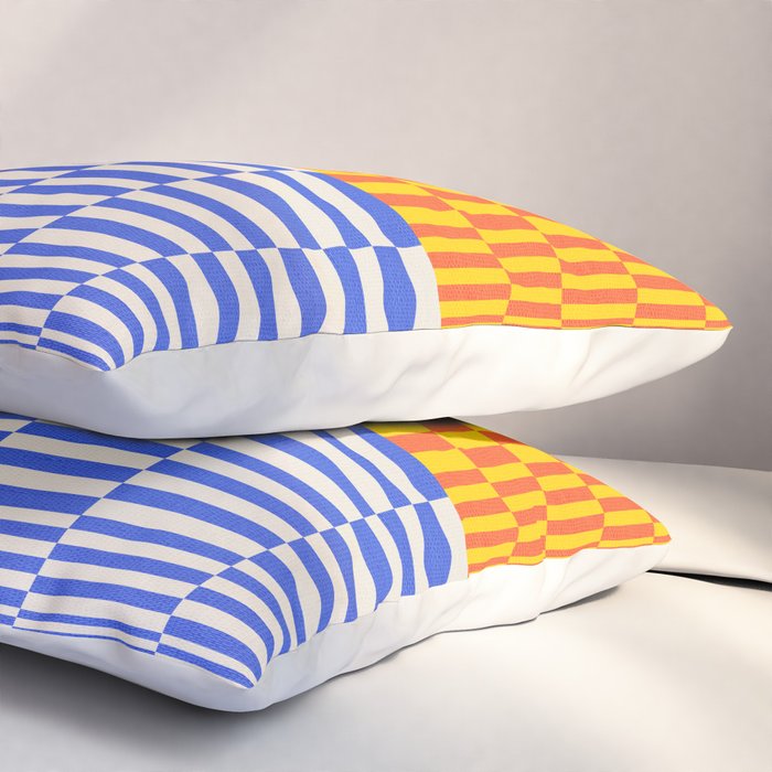 Retro Checkerboard Collage 03 Pillow Sham Gallery Image 3