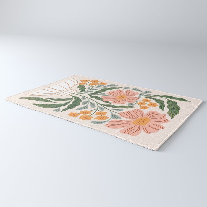 Mila I - boho nature inspired illustration Rug Gallery Image 3
