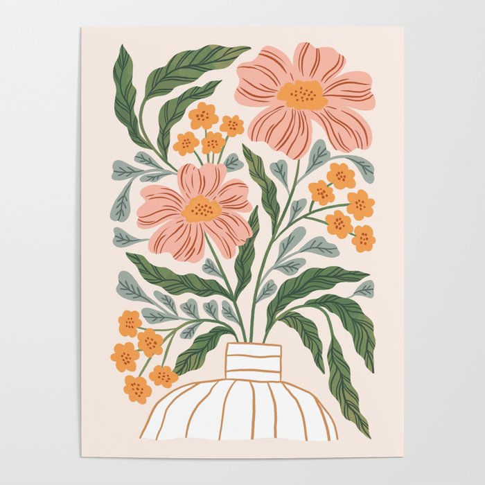 Mila I - boho nature inspired illustration Poster Gallery Image 1