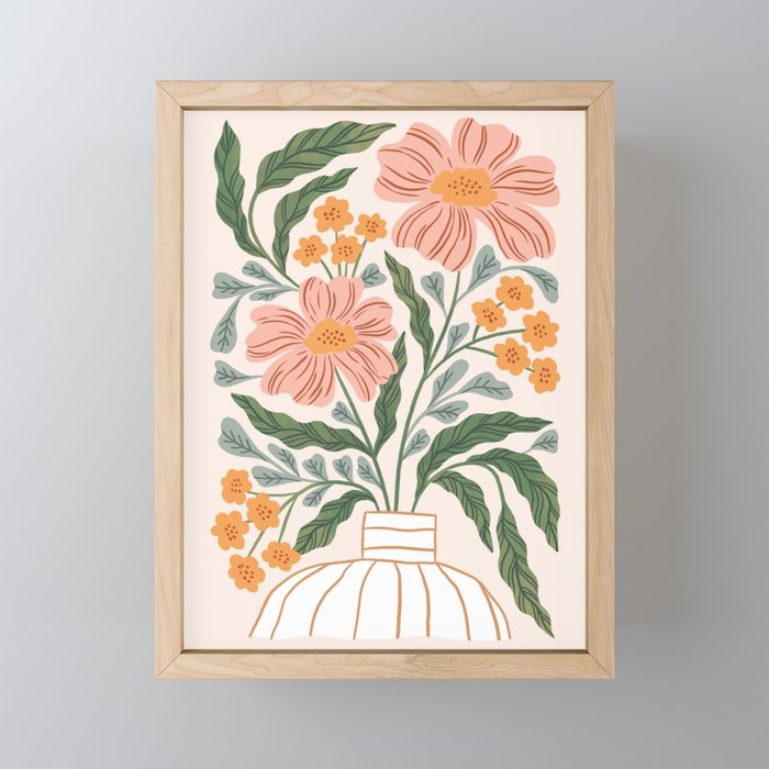 Mila I - boho nature inspired illustration Mini Art Print Gallery Image 1