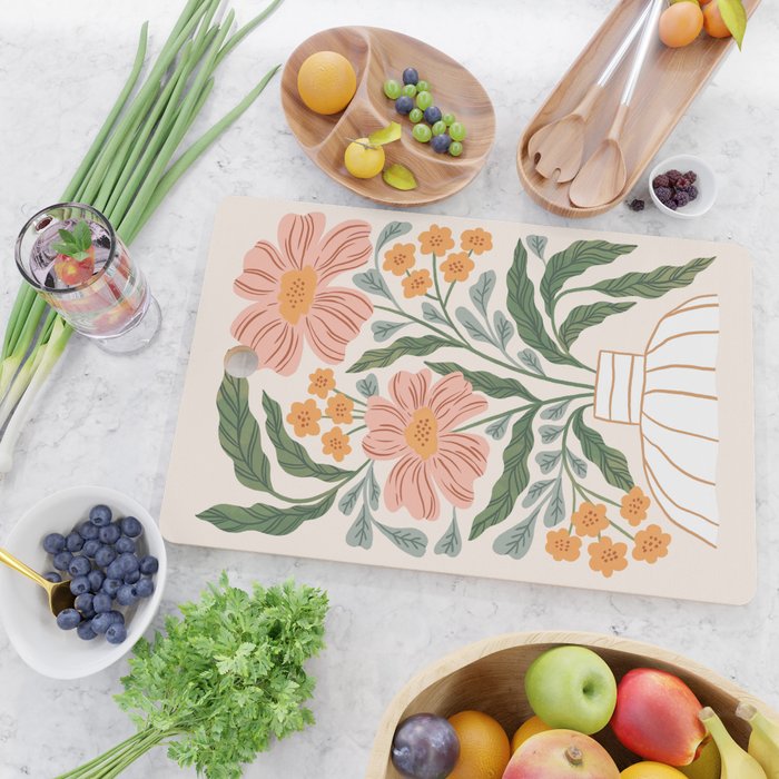 Mila I - boho nature inspired illustration Cutting Board Gallery Image 2