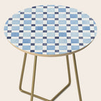 Mosaic plaids geometric pattern watercolor Soft blue Side Table Gallery Image 2