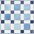 Mosaic plaids geometric pattern watercolor Soft blue Coffee Mug Gallery Image 2