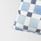 Mosaic plaids geometric pattern watercolor Soft blue Pillow Sham Gallery Image 4