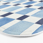 Mosaic plaids geometric pattern watercolor Soft blue Bath Mat Gallery Image 3