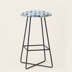 Mosaic plaids geometric pattern watercolor Soft blue Stool Gallery Image 1