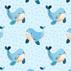 Cute Whale Nursery Pattern in Soft Blue Coffee Mug Gallery Image 2