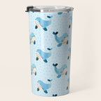 Cute Whale Nursery Pattern in Soft Blue Travel Mug Gallery Image 3