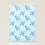 Cute Whale Nursery Pattern in Soft Blue Stationery Card Gallery Image 2