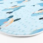 Cute Whale Nursery Pattern in Soft Blue Bath Mat Gallery Image 3