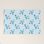 Cute Whale Nursery Pattern in Soft Blue Welcome Mat Gallery Image 1
