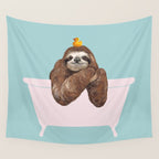 Sloth in Bathtub  Wall Tapestry Gallery Image 4