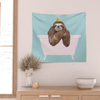 Sloth in Bathtub  Wall Tapestry Gallery Image 2