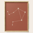 Libra Zodiac Star Constellation Line Art Terracotta Red Serving Tray Gallery Image 1
