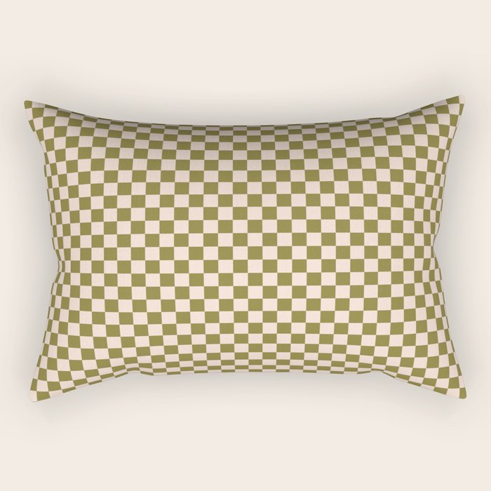 Check VI - Green â Checkerboard Print Rectangular Pillow Gallery Image 1