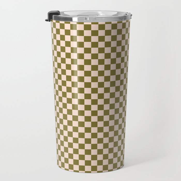 Check VI - Green â Checkerboard Print Travel Mug Gallery Image 3