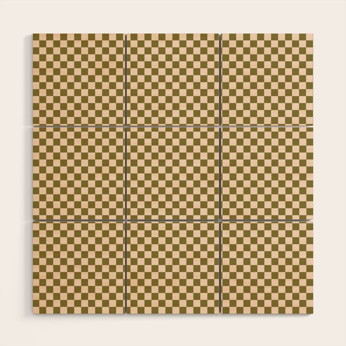Check VI - Green â Checkerboard Print Wood Wall Art Gallery Image 1