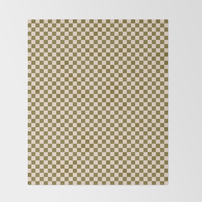 Check VI - Green â Checkerboard Print Throw Blanket Gallery Image 2