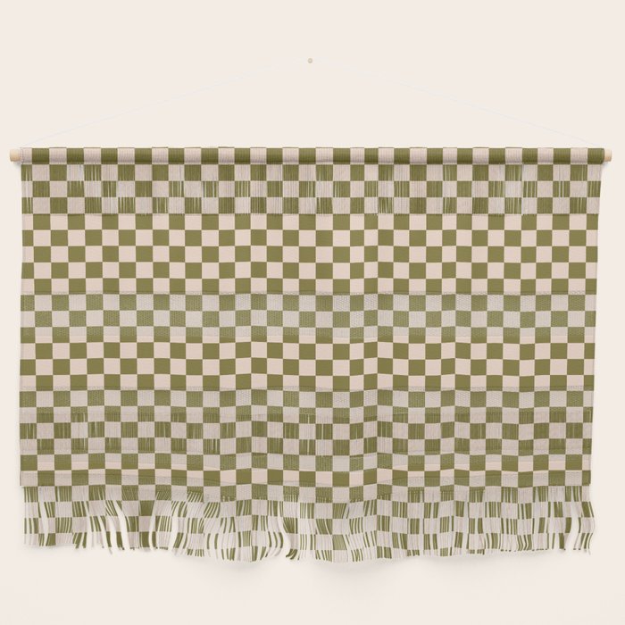Check VI - Green â Checkerboard Print Wall Hanging Gallery Image 1
