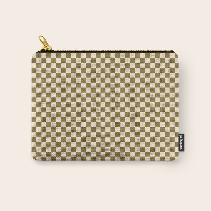 Check VI - Green â Checkerboard Print Carry All Pouch Gallery Image 1