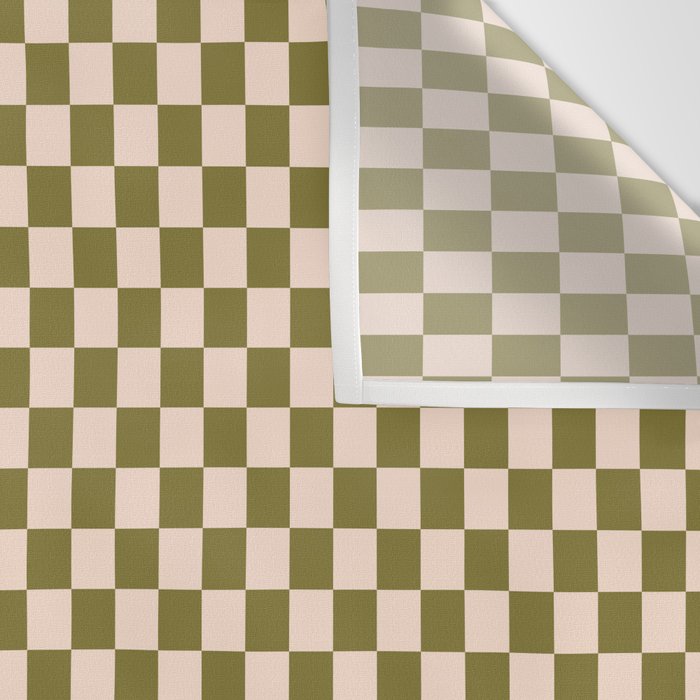 Check VI - Green â Checkerboard Print Wall Tapestry Gallery Image 3