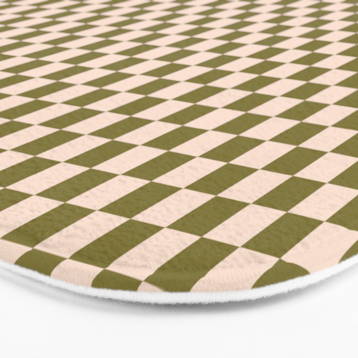 Check VI - Green â Checkerboard Print Bath Mat Gallery Image 3