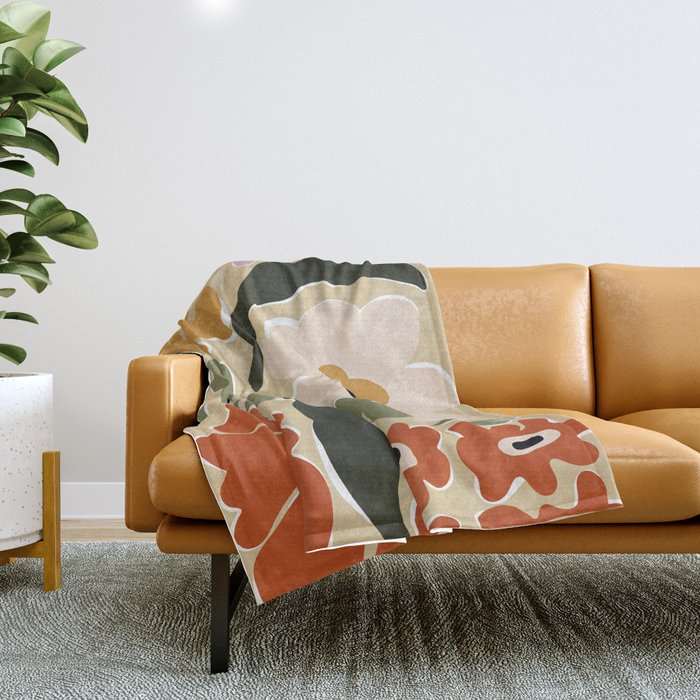 Mid-century flow Throw Blanket Gallery Image 1