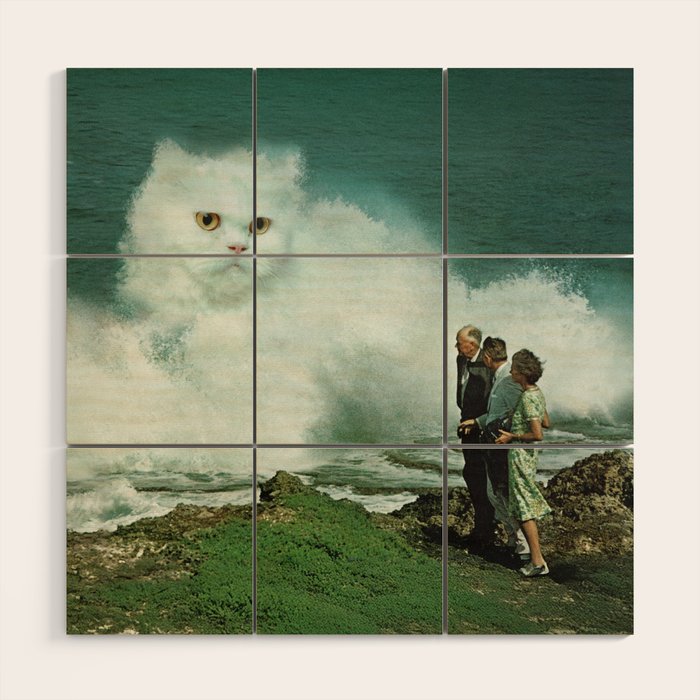 Purr-fect Cat Wave Wood Wall Art Gallery Image 1