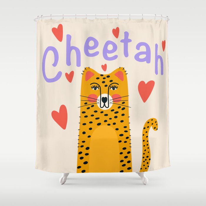 Cheetah Love Shower Curtain Gallery Image 1