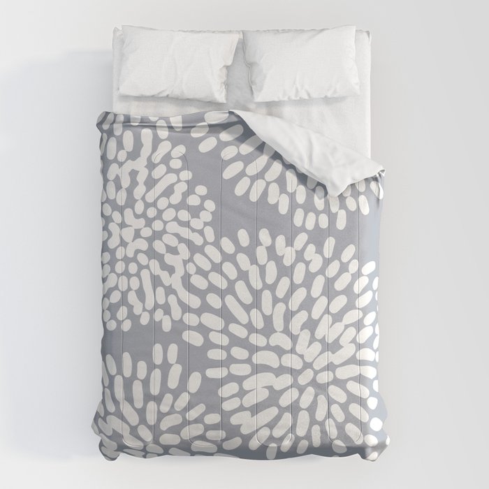 Grey and White Abstract Firework Flowers Comforter Gallery Image 6