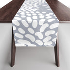 Grey and White Abstract Firework Flowers Table Runner Gallery Image 1