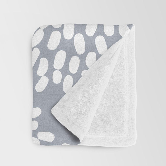 Grey and White Abstract Firework Flowers Throw Blanket Gallery Image 3
