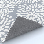 Grey and White Abstract Firework Flowers Rug Gallery Image 4